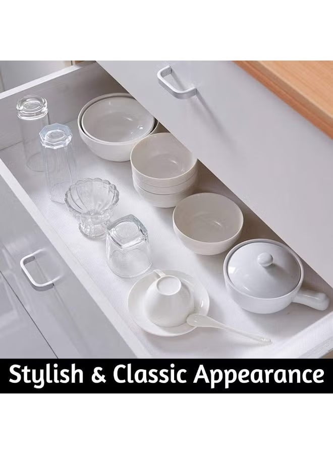Wolpin Non-Slip Shelf and Drawer Mat (45cm x 10m Roll) Durable Waterproof Tablecloth for Bathroom and Refrigerator, Multi-Purpose Fabric (Transparent, White), EVA - Image 5